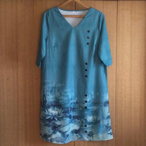 Blue-tiful Waterlily Dress NWOT - Picture 1 of 6